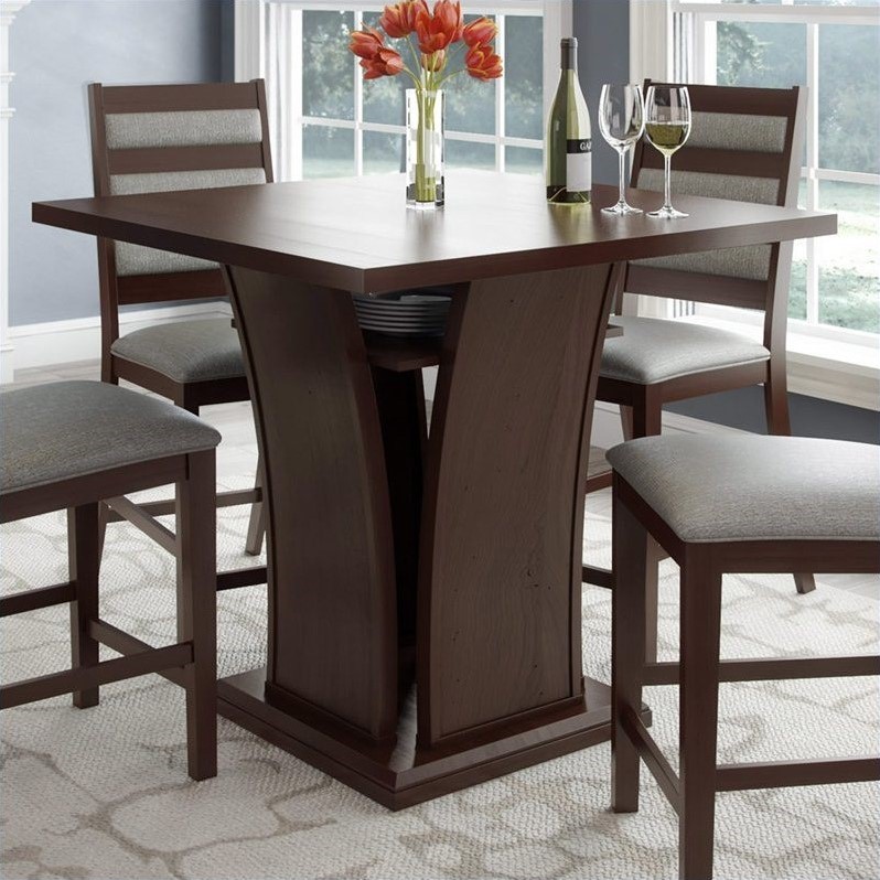 CorLiving Bistro 36" Counter Height Cappuccino Dining Table with Curved