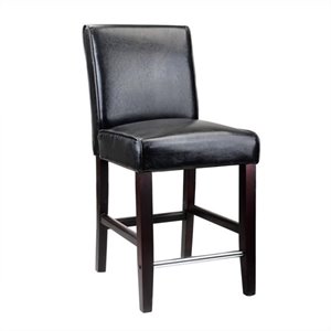Ira Black Faux Leather Upholstered 25
