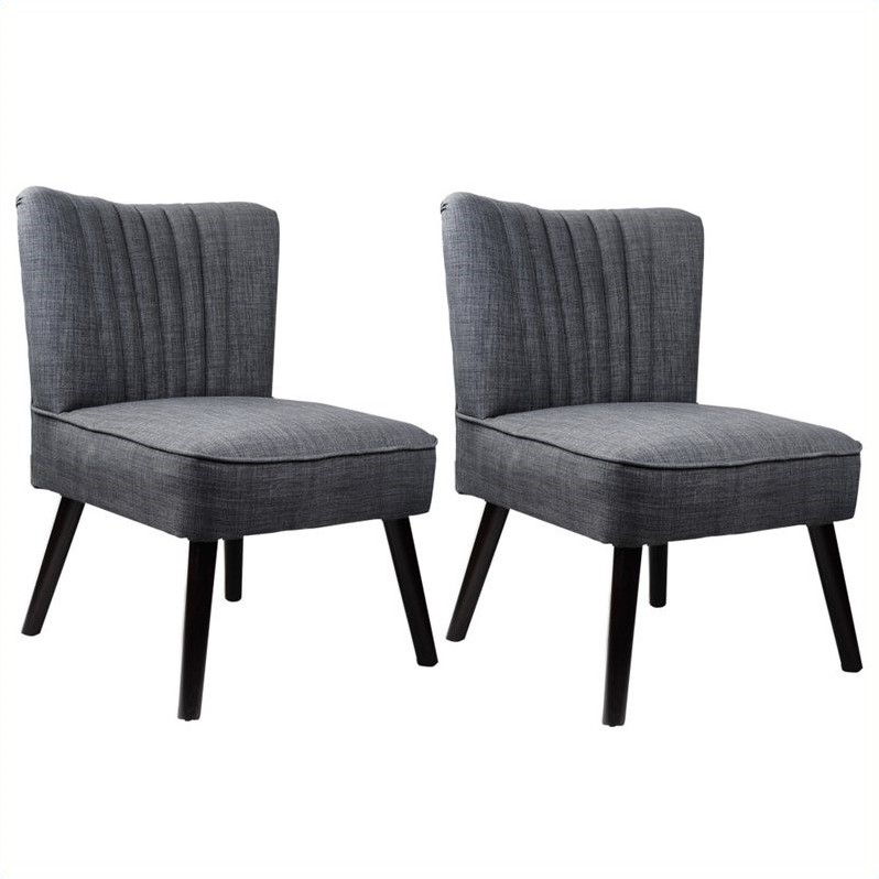 Accent Chair In Woven Grey Set Of 2 Lad 160 C Accent Chair In Woven Grey Set Of 2