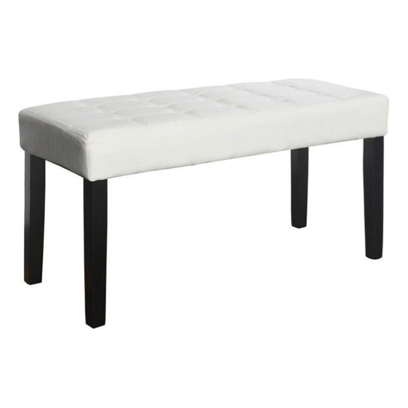 Faux Leather Bench in White LMY110O