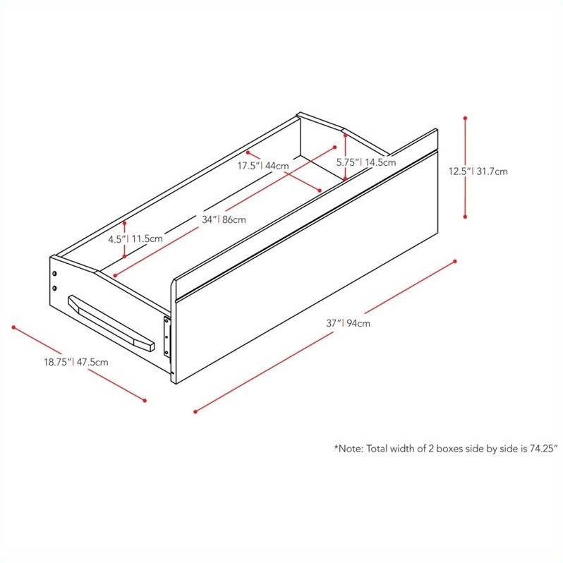 Bed Storage Drawers In Snow White - Baf-310-a