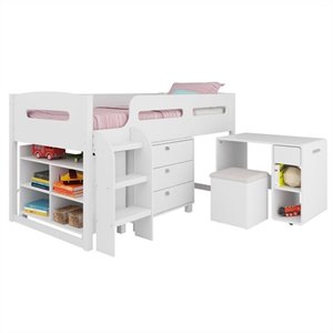 madison 5-piece all-in-one single twin loft bed