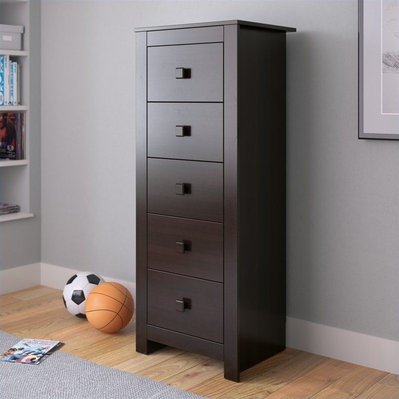 Corliving Madison Tall Boy Chest Of Drawers Dresser In Rich