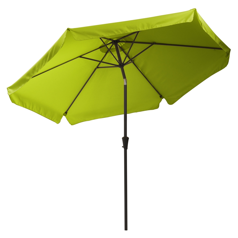 CorLiving 10ft Round Tilting Lime Green Fabric Patio Umbrella Cymax