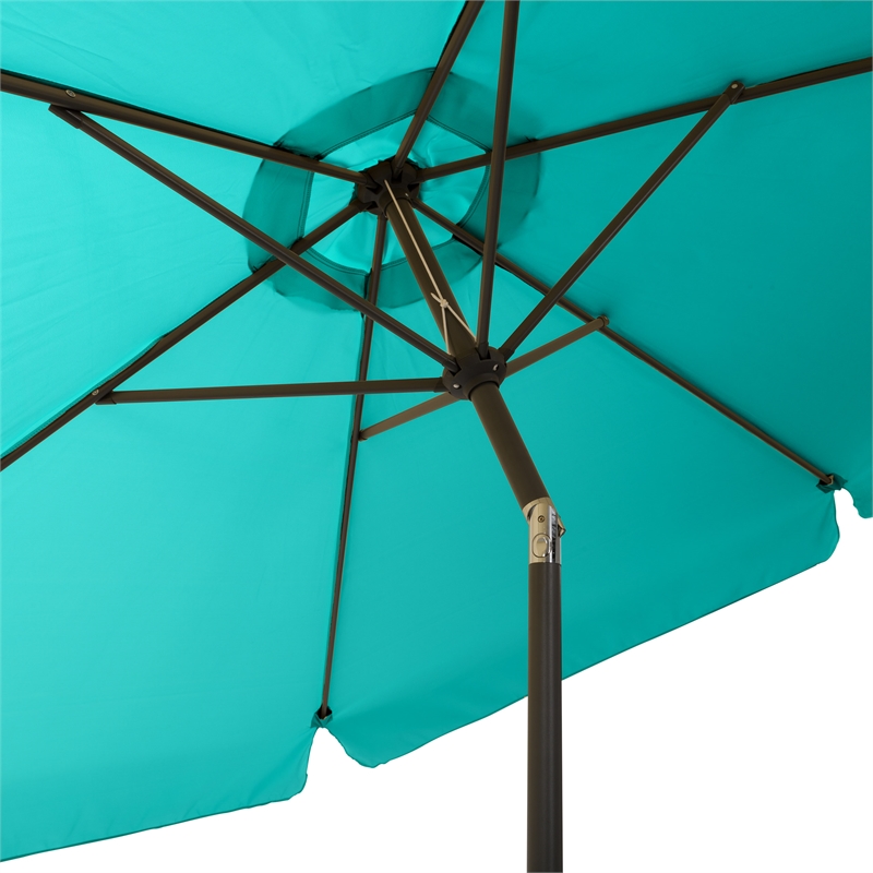 CorLiving 10ft Round Tilting Turquoise Blue Fabric Patio Umbrella PPU