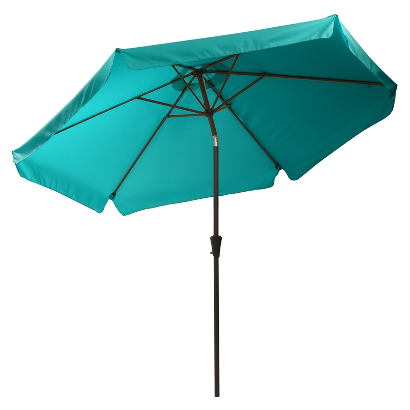 CorLiving 10ft Round Tilting Turquoise Blue Fabric Patio Umbrella - PPU ...