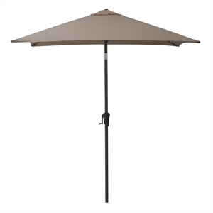 300 Series 6.5ft x 6.5ft Sand Gray Fabric Square Tilting Patio Umbrella