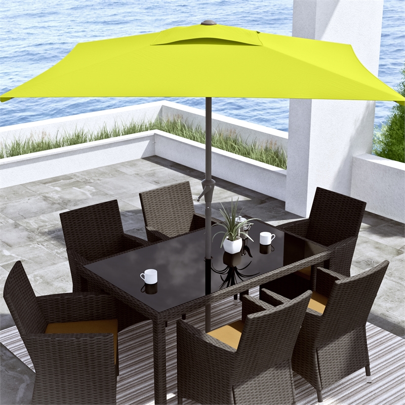 Corliving Square Tilting Lime Green, Lime Green Umbrella Outdoor Furniture