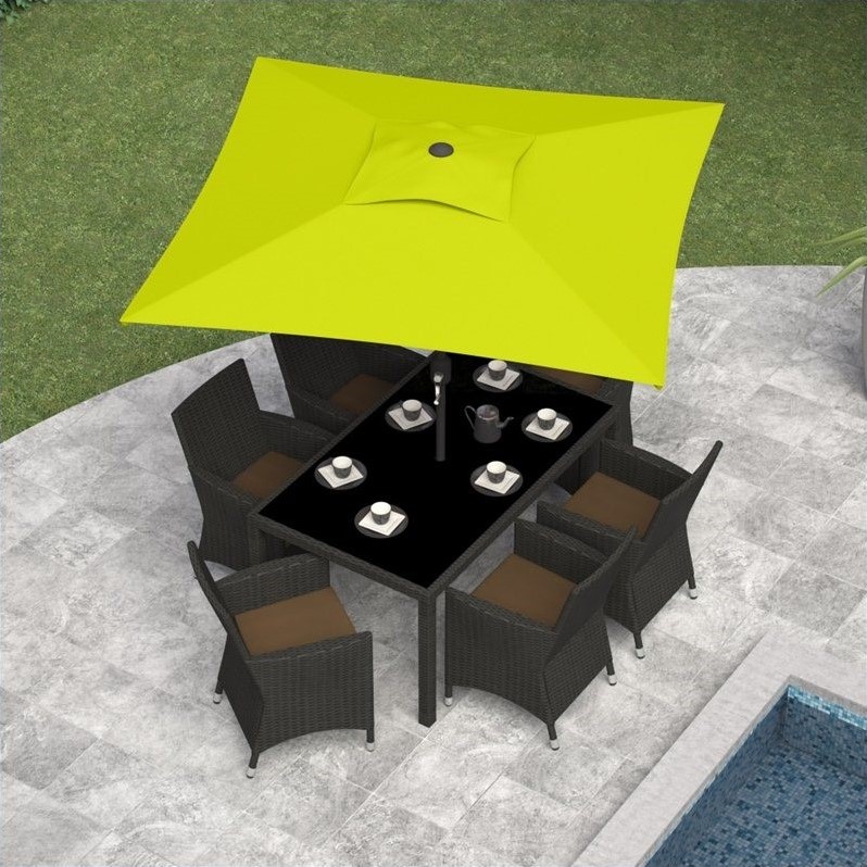 Corliving Square Patio Umbrella In Lime Green Ppu 340 U