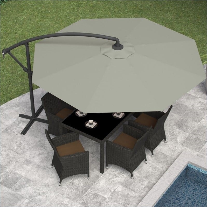 Corliving Offset Patio Umbrella In Sand Gray Ppu 430 U