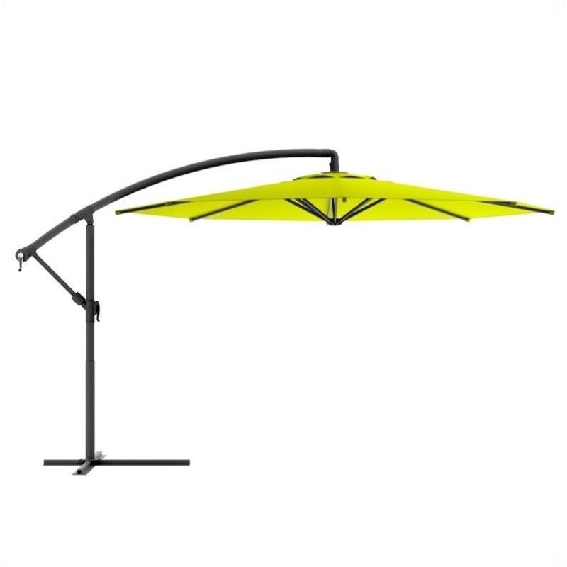 Corliving Offset Patio Umbrella In Lime Green Ppu 440 U