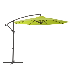 CorLiving 9.5ft Lime Green Fabric Offset Tilting Patio Umbrella with Steel Frame