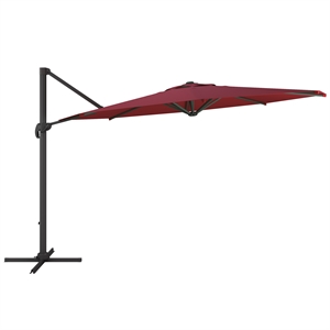 500 Series Wine Red Fabric 11.5ft Deluxe Aluminum Offset Patio Umbrella