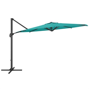 500 Series 11.5ft Turquoise Fabric Deluxe Offset Aluminum Patio Umbrella