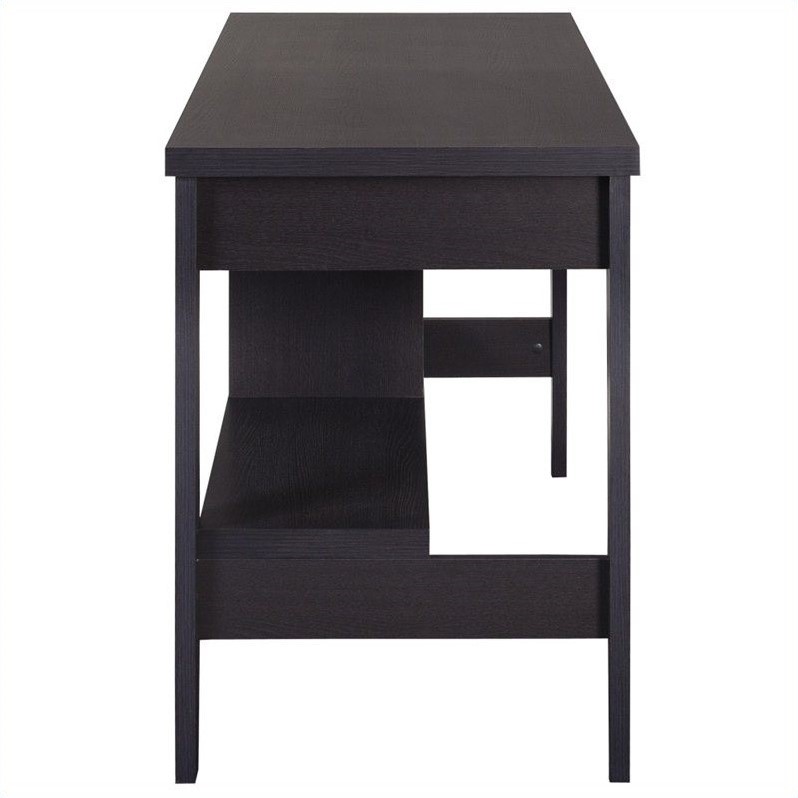 Folio Dark Brown Engineered Wood 2-Drawer Desk with Lower Shelves