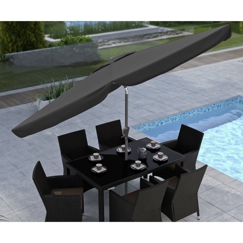 Corliving Tilting Patio Umbrella In Black Ppu 200 U