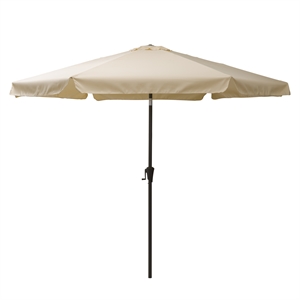 CorLiving 200 Series Warm White Fabric 10ft Round Tilting Market Patio Umbrella