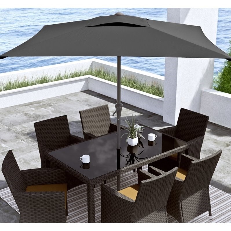 black patio umbrella