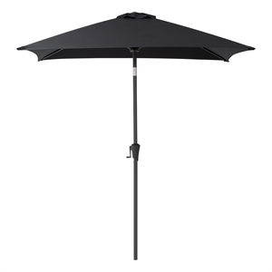 CorLiving 300 Series Black Fabric 6.5ft x 6.5ft Square Tilting Patio Umbrella