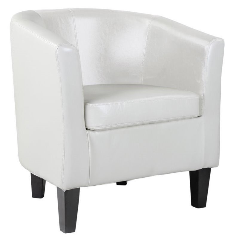 Black faux leather online tub chair