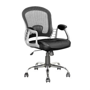 corliving workspace office chair with faux leather and black mesh