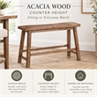 Boraam Wood Sonoma Bench in Barnwood Wire-Brush/Brown Finish