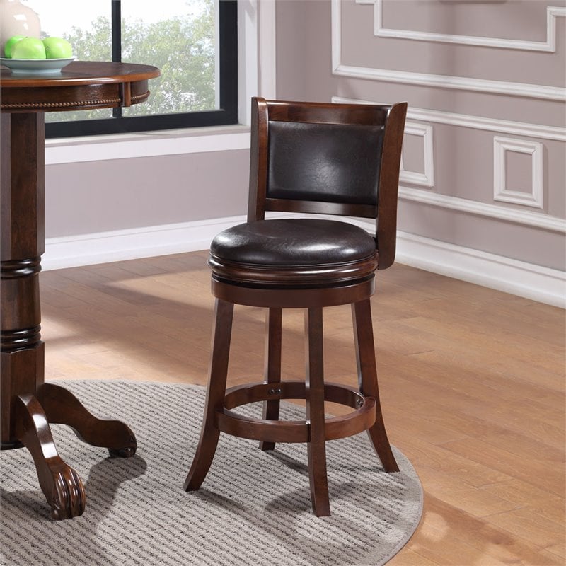 Augusta Counter Height Swivel Counter Stool in Cappuccino and Dark ...