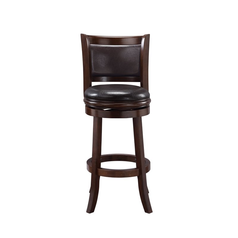 Boraam Augusta Bar Height Swivel Bar Stool in Cappuccino and Dark Brown