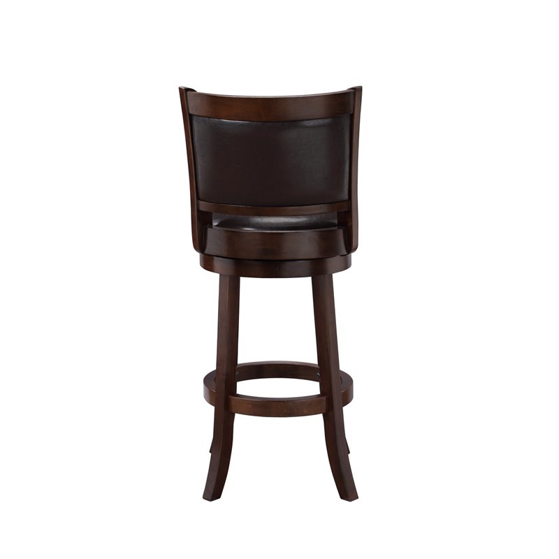 Boraam Augusta Bar Height Swivel Bar Stool in Cappuccino and Dark Brown