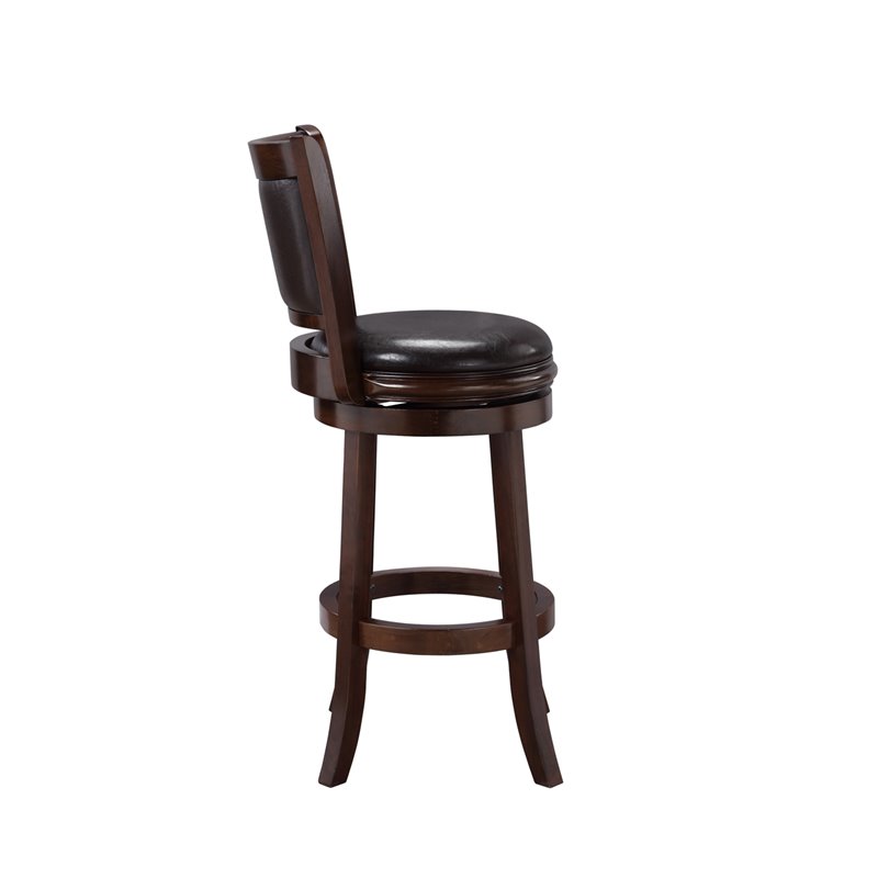 Boraam Augusta Bar Height Swivel Bar Stool in Cappuccino and Dark Brown