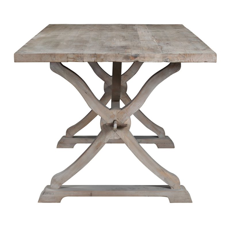 Boraam Aldridge Rectangular Farmhouse Wood Dining Table in Gray Wash