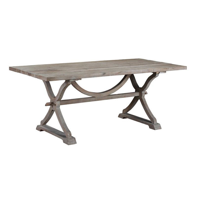 Boraam Aldridge Rectangular Farmhouse Wood Dining Table in Gray Wash