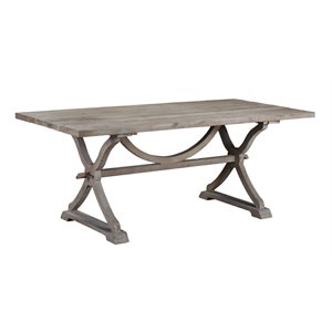 Boraam Aldridge Rectangular Farmhouse Wood Dining Table in Gray Wash
