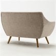 Boraam Wood Kara Tufted Loveseat in Gray and Natural Finish