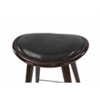 Boraam Wood Lucio Bar Height Stool in Cappuccino Finish with Black Seat