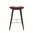 Boraam Wood Lucio Bar Height Stool in Cappuccino Finish with Brown Seat