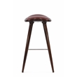 Boraam Wood Lucio Bar Height Stool in Cappuccino Finish with Brown Seat