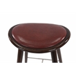 Boraam Wood Lucio Bar Height Stool in Cappuccino Finish with Brown Seat