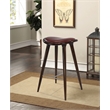 Boraam Wood Lucio Bar Height Stool in Cappuccino Finish with Brown Seat