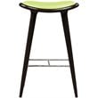 Boraam Wood Lucio Bar Height Stool in Cappuccino Finish with Green Seat