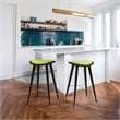Boraam Wood Lucio Bar Height Stool in Cappuccino Finish with Green Seat