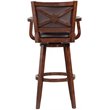 Boraam Wood Broadmoor Swivel Extra Tall Bar Stool in Cappuccino