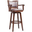 Boraam Wood Broadmoor Swivel Extra Tall Bar Stool in Cappuccino
