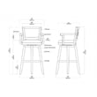 Boraam Wood Broadmoor Swivel Extra Tall Bar Stool in Cherry Finish