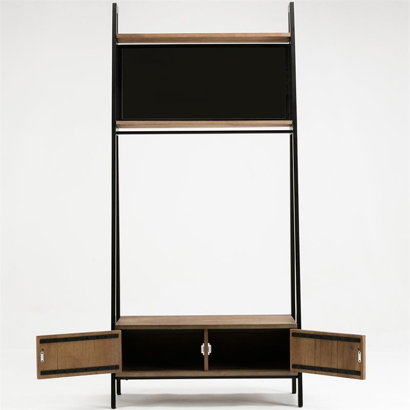 Boraam Wood Carlton Hall Tree in Natural and Black Finish
