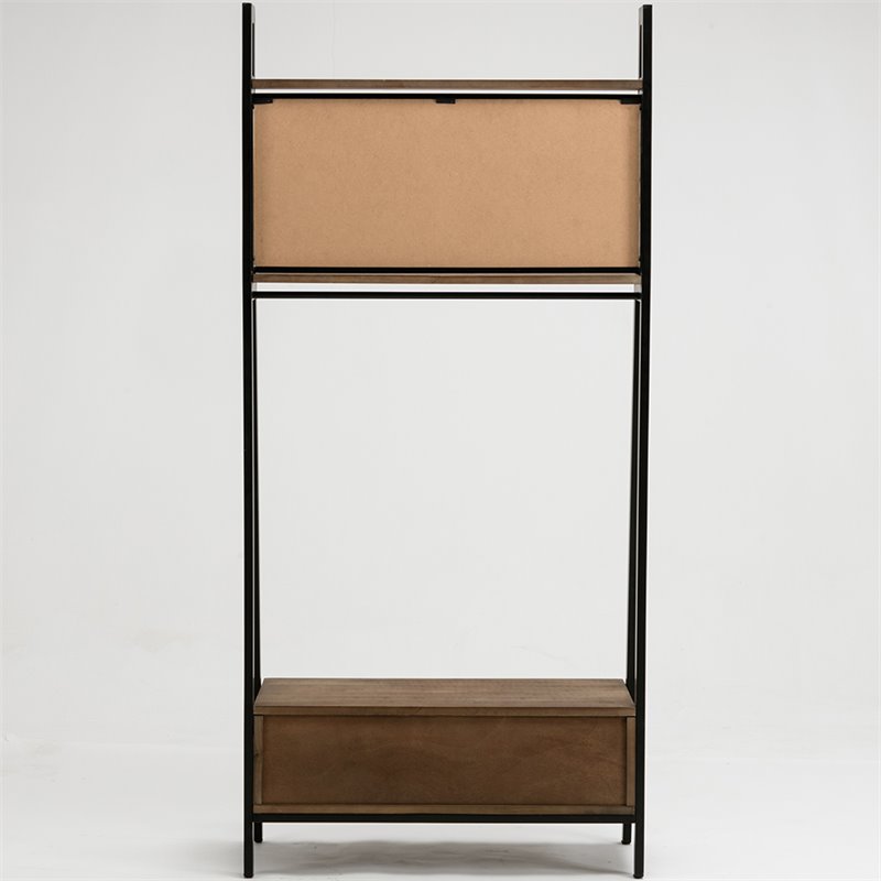 Boraam Wood Carlton Hall Tree in Natural and Black Finish