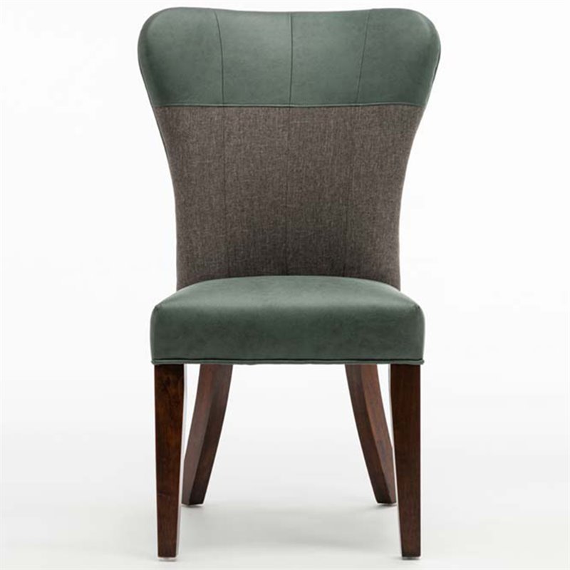 Boraam Wood Bolton Dining Chair in Green and Gray Finish (Set of 2)