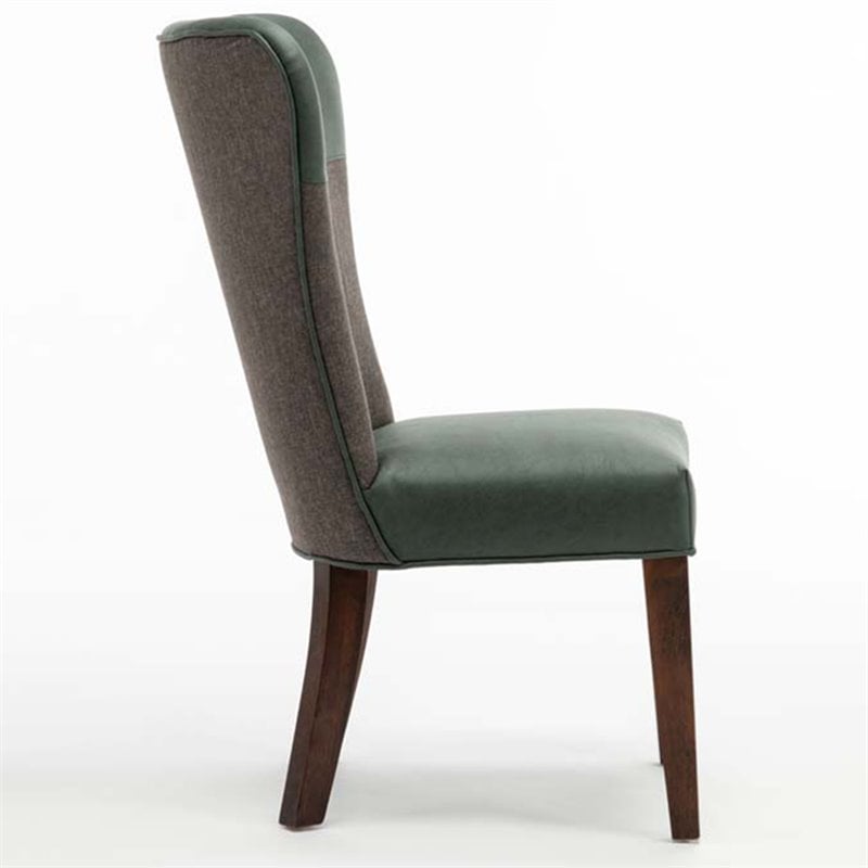 Boraam Wood Bolton Dining Chair in Green and Gray Finish (Set of 2)
