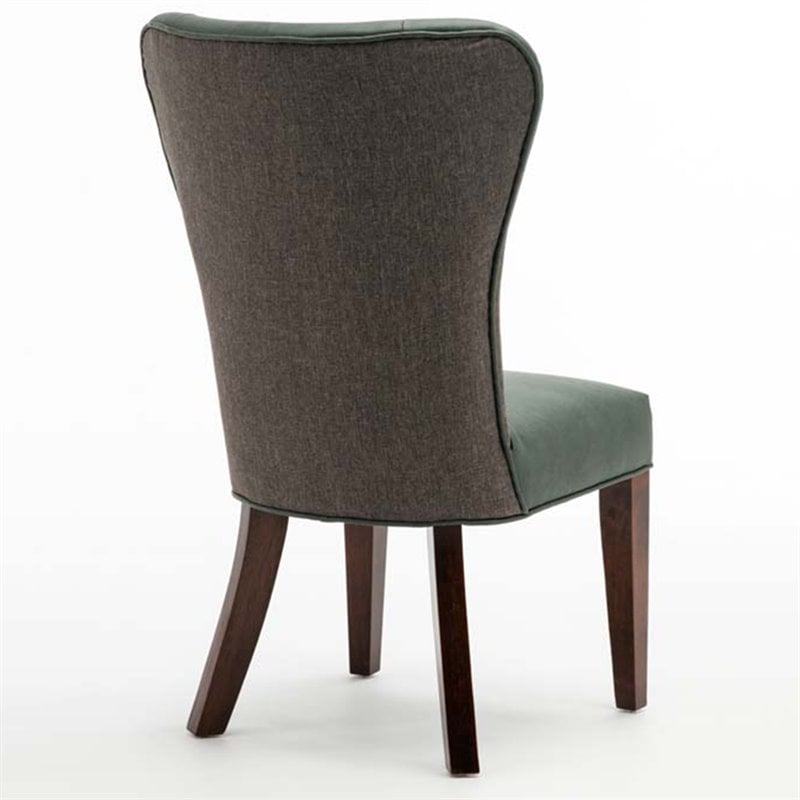 Boraam Wood Bolton Dining Chair in Green and Gray Finish (Set of 2)