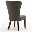 Boraam Wood Bolton Dining Chair in Green and Gray Finish (Set of 2)